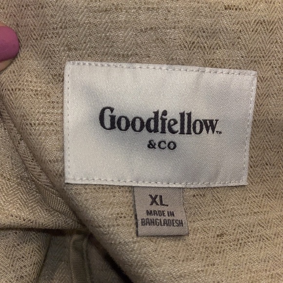 Goodfellow & Co cotton & linen combo oversized tan jacket size XL NWOT / new - Picture 5 of 8